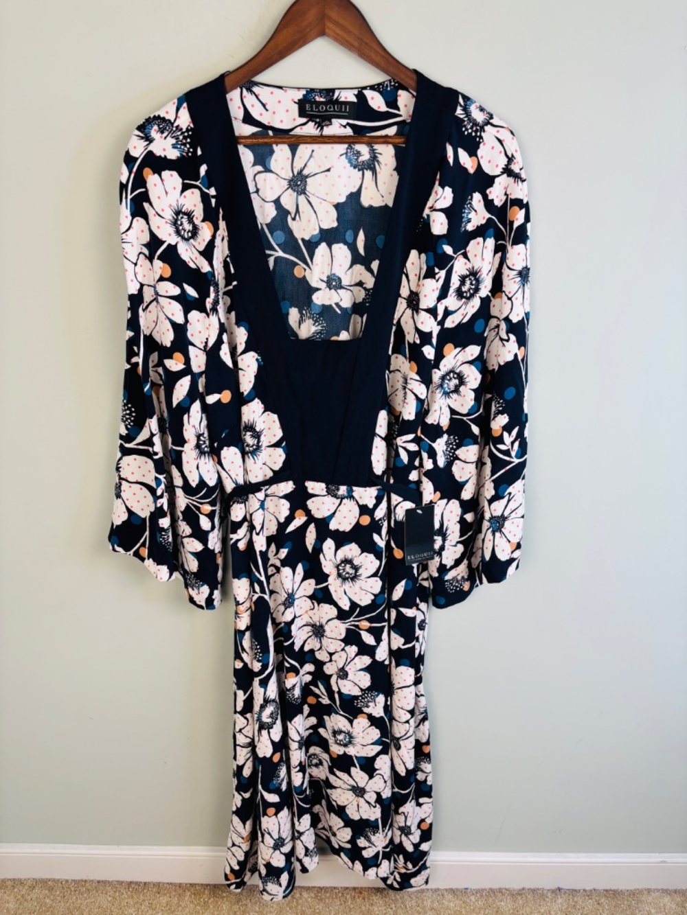 Eloquii Floral Polka Dot Dress NWT Size 26